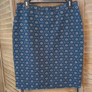 Leota Teal and Black Patterned Women's Skirt